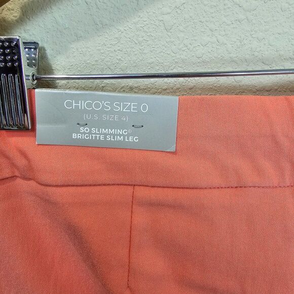NWT Chico's Coral Sunset So Slimming Brigitte Slim Leg Size 4 - Picture 6 of 7